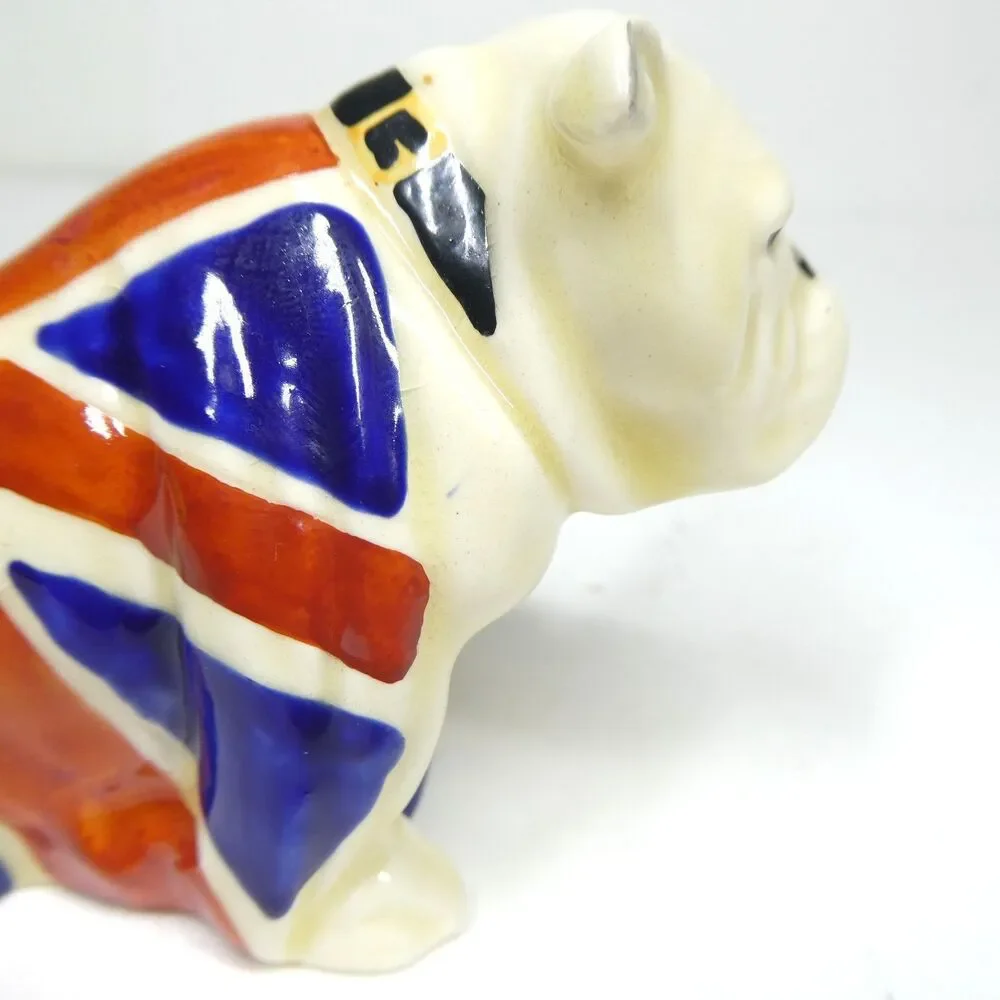 British Flag Union Jack Bulldog Figurine Royal Doulton Vintage 2.25